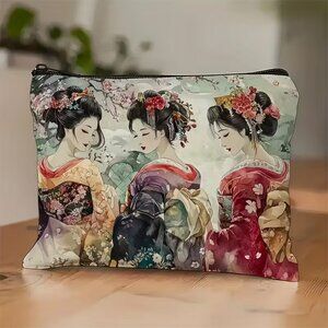 Beautiful Japanese Geisha Canvas Cosmetic Bag (BRAND-NEW!)